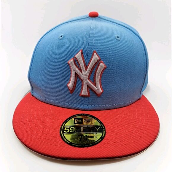 Mens New Era MLB NY YANKEES 5950 FITTED 'COLOR PACK' - BLUE 7 3/4 - Picture 1 of 9